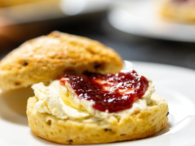 Close-up of English Cream Scones, as seen on Be My Guest, Season 2.