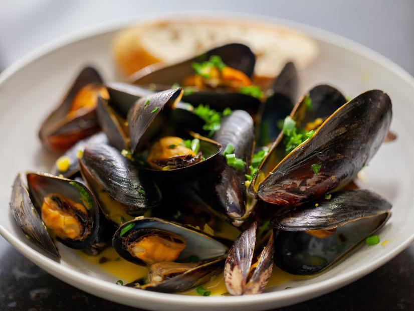 Close-up of Mussels with Saffron Cream, as seen on Be My Guest, Season 2.