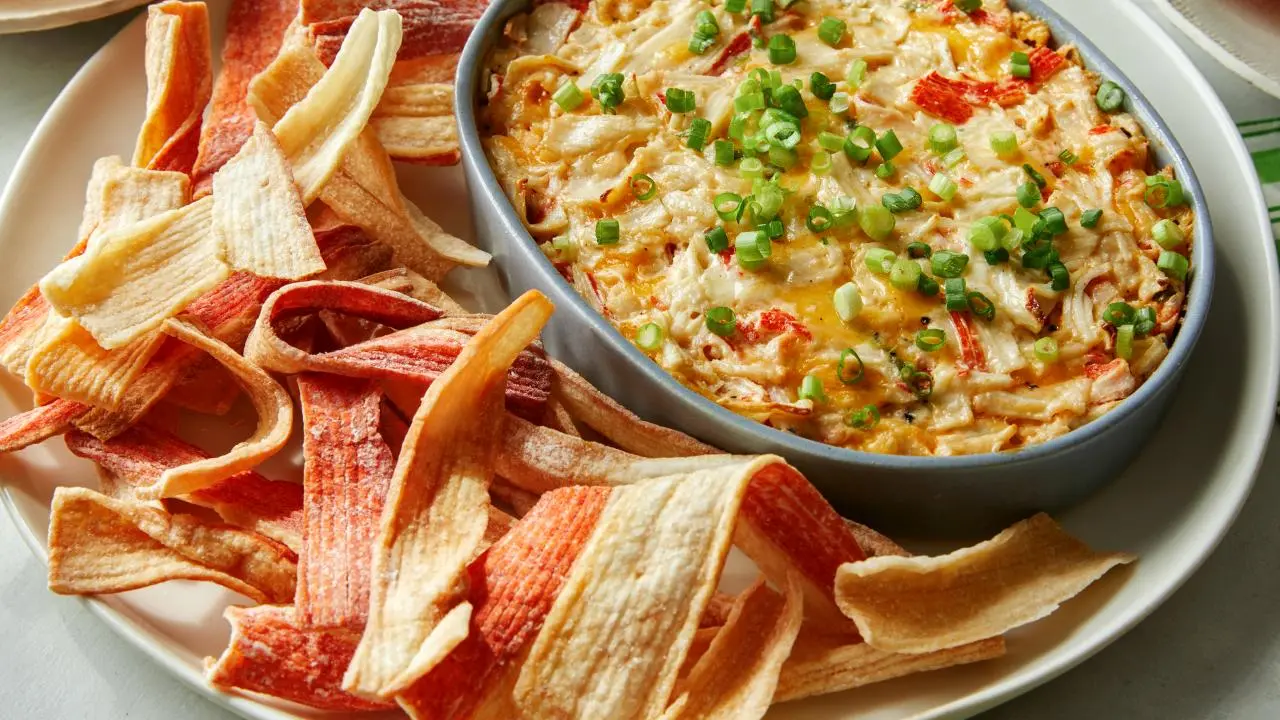 Crab Stick Crackers with Crab Dip