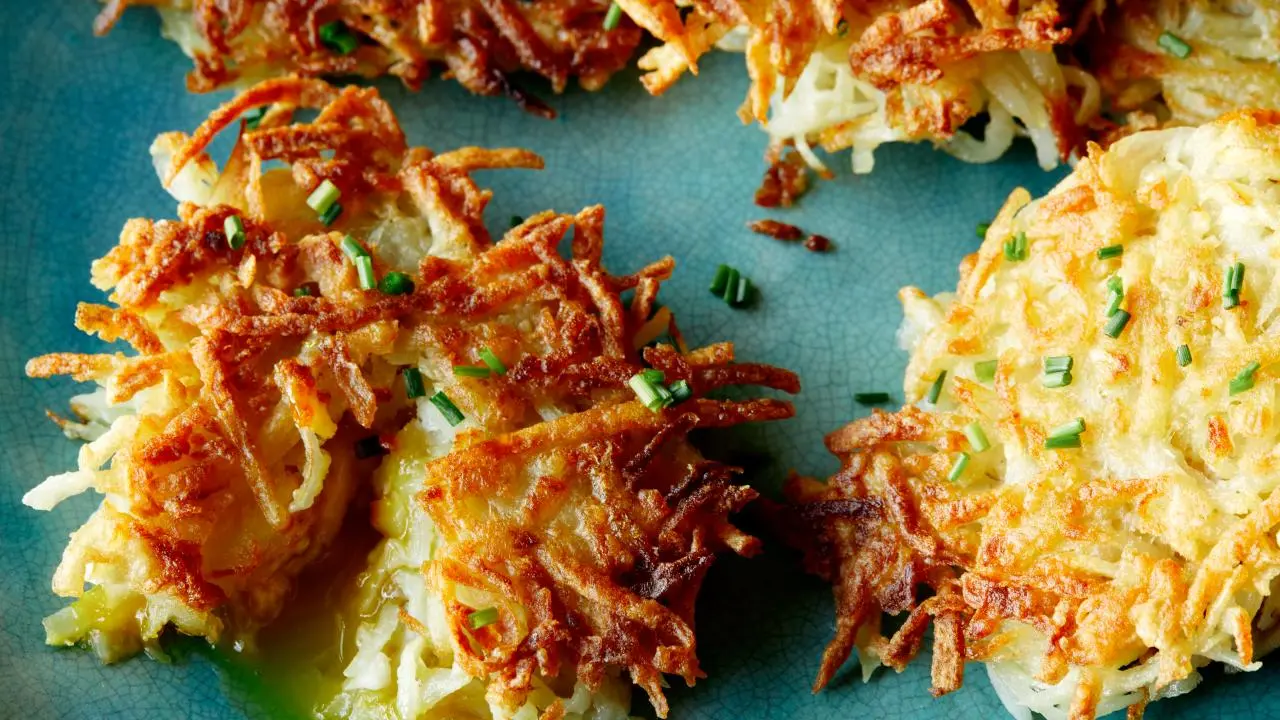 Egg Yolk Stuffed Latkes