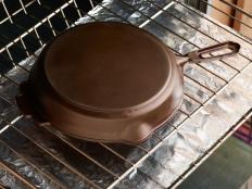 Food Network Kitchen’s How to Season a Cast Iron Skillet, as seen on Food Network.