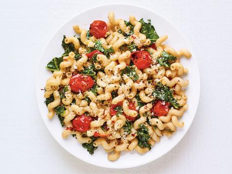 Chickpea Cavatappi with Tomatoes and Kale