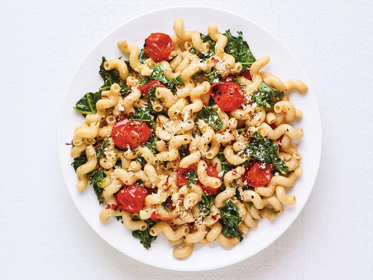 Chickpea Cavatappi with Tomatoes and Kale Recipe Food Network Kitchen
