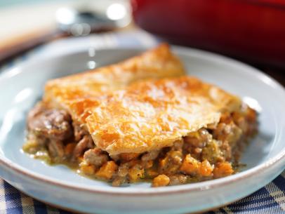 Katie Lee Biegel makes her Turkey and Fall Vegetable Pot Pie, as seen on The Kitchen, Season 32.