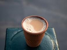 Tea in a traditional natural clay cup known as kullad