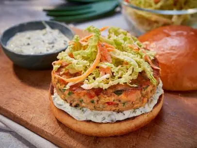 Salmon Burgers, as seen on Mary Makes It Easy, Season 1.