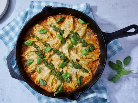 Stuffed Shells with Chorizo Pumpkin Cream Sauce