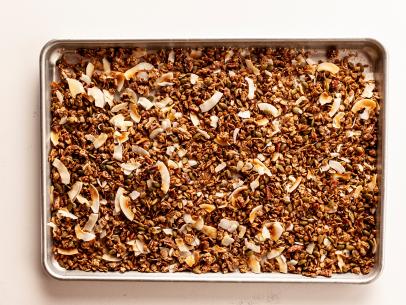Close-up of Pumpkin Pie Snacking Granola, as seen on The Pioneer Woman, season 32.