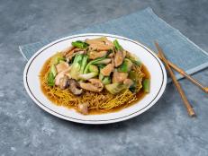 This is the version of chow mein where you make a crispy-on-the-outside-but-soft-on-the-inside noodle cake, then smother it with a rich savory chicken and bok choy gravy. 