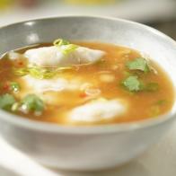 Easy Hot & Sour Soup with Steamed Dumplings, as seen on The Kitchen, season 32.