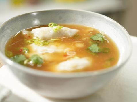 Sunny's Easy Hot & Sour Soup with Steamed Dumplings