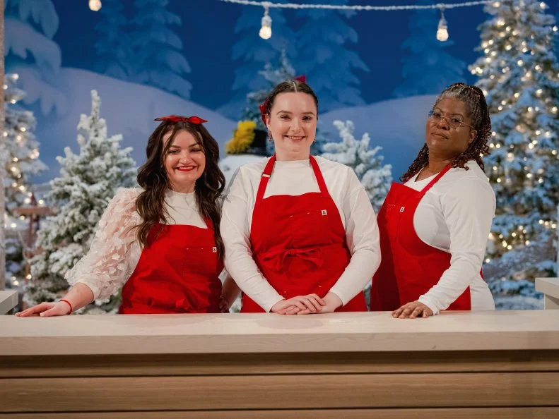 Contestants Sharon White, Michelle Scurio and Sarah Arnold, aka "Red Velvet Vixens", as seen on Holiday Wars, Season 4.