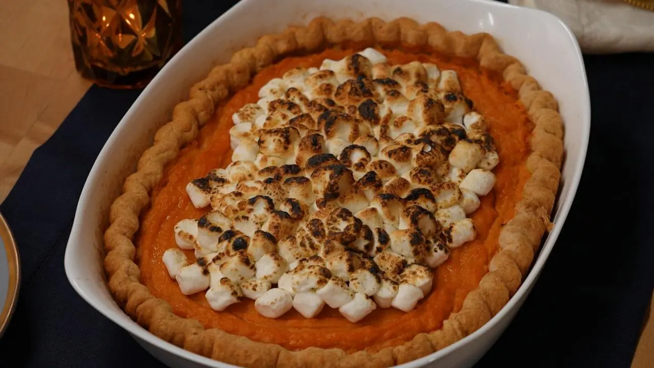 Sweet Potato Pie with Marshmallows
