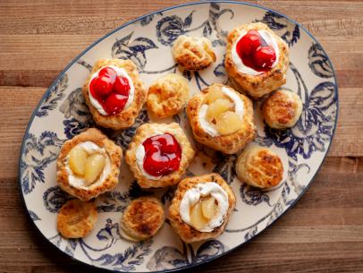 Close-up of Fruity Cream Cheese Puff Pastries, as seen on The Pioneer Woman, season 32.