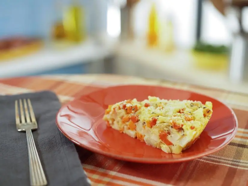 Roasted Autumn Vegetable Clafoutis Beauty, as seen on The Kitchen, Season 32.