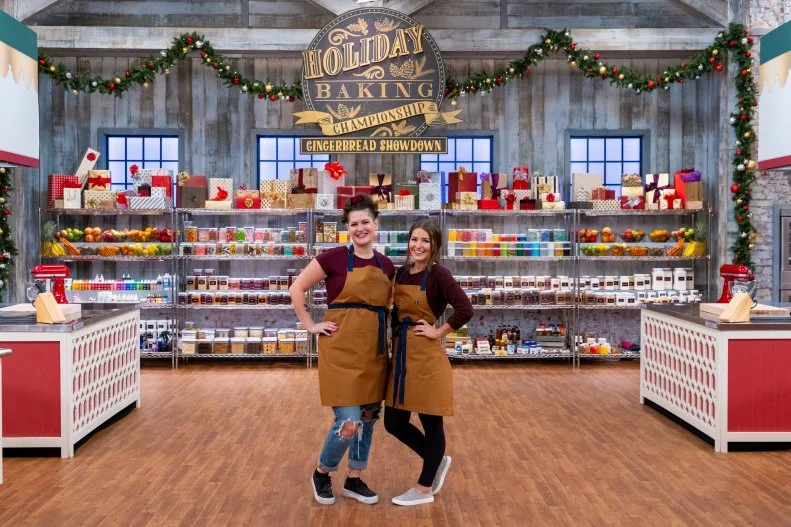 Contestants Justine Martin and Annissa Cheyne, portrait, as seen on Holiday Baking Championship Gingerbread Showdown, Season 2.