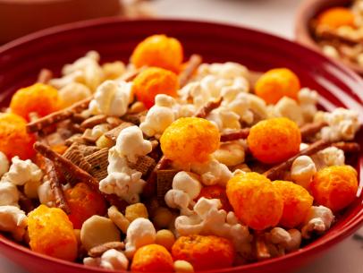 Close-up of Everything Snack Mix, as seen on The Pioneer Woman, season 32.