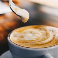 A latte is a coffee drink made with espresso and steamed milk.