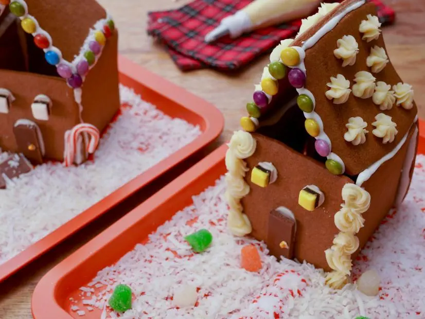 Beauty shot of Molly Yeh's Gingerbread Farmhouse, as seen on Girl Meets Farm Season 11.