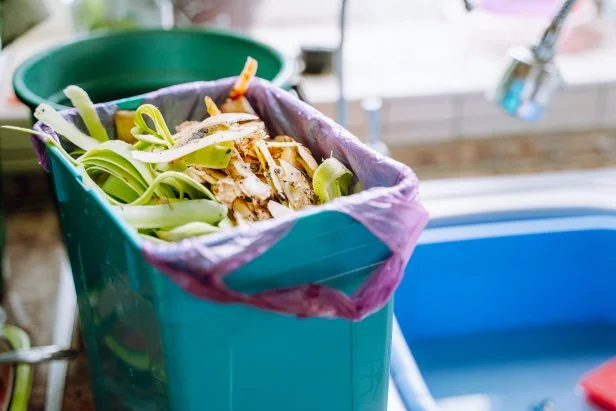 Compost from leftover food, organic fertilizing. Recycling fresh manure from vegetables