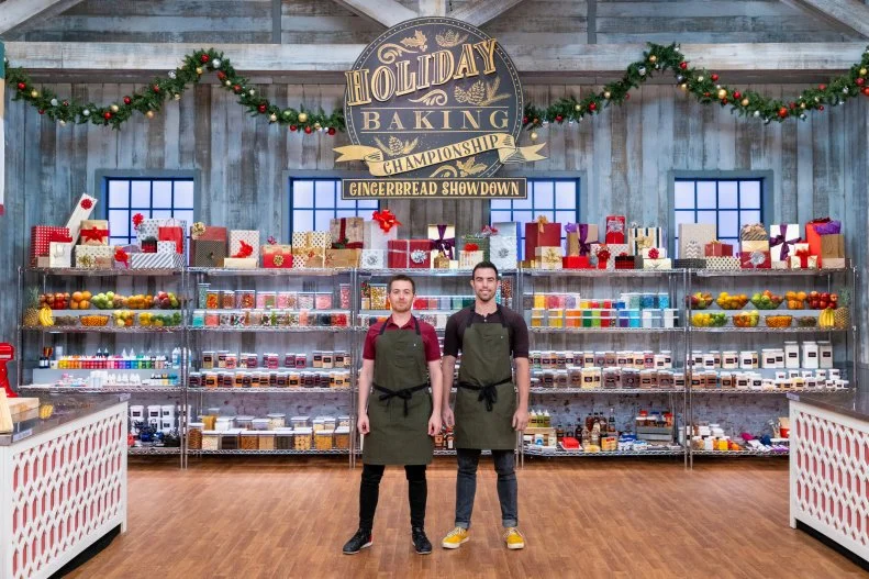 Contestants Joe Daigle and Sean McGovern, as seen on Holiday Baking Championship Gingerbread Showdown, Season 2.