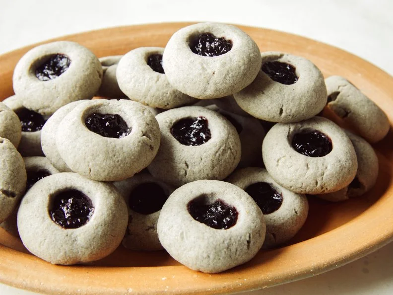 Blue Corn Thumbprint Cookies