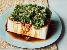 Silken tofu banchan is incredibly easy to make--it requires no cooking, and the tofu is served directly from the refrigerator.