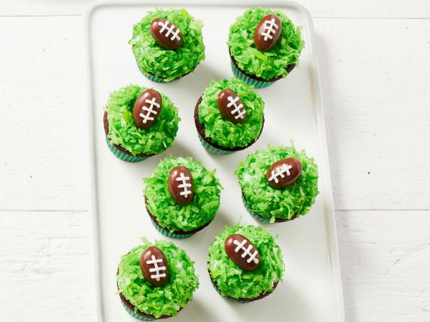 Almond Football Cupcake Toppers - Super Bowl Party Food Ideas