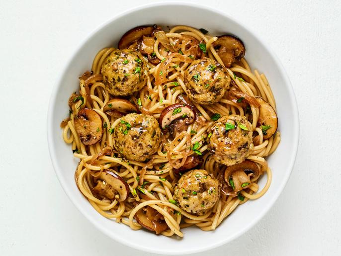 Spaghetti with Turkey Marsala Meatballs Recipe Food Network Kitchen