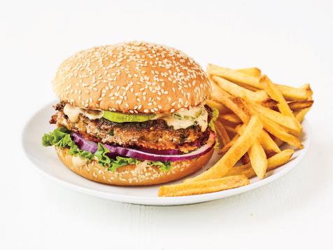 Cheddar-Crusted Turkey Burgers