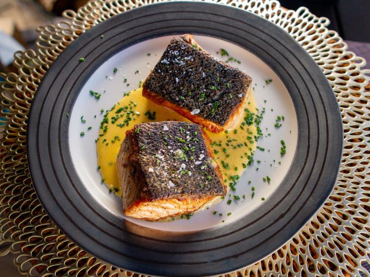 Crispy Skin Salmon with Yuzu Hollandaise Recipe Justin Warner Food