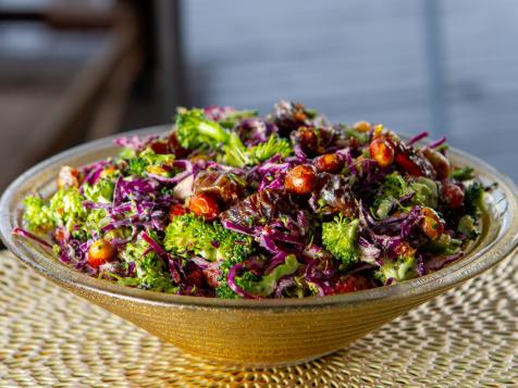 Broccoli Date Crunch Salad with Spicy Peanuts