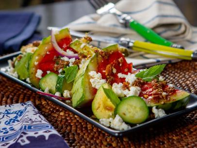 Tiffany Derry's Grilled Watermelon Salad, as seen on Guy's Ranch Kitchen Season 6.