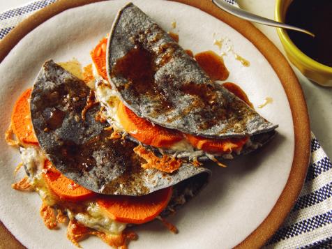 Grilled Sweet Potato Tacos with Ancho Chile-Maple Syrup Glaze