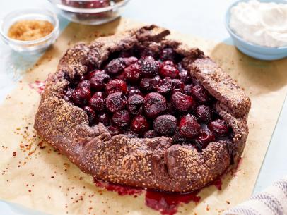 Close-up of Chocolate Cherry Galette, as seen on Mary Makes It Easy, Season 2.