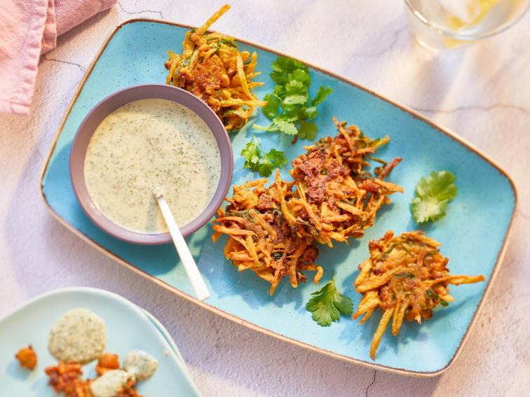 Veggie Pakoras with Spicy Cilantro Chutney Recipe Food Network