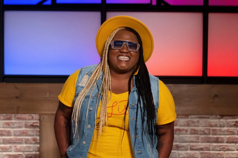 Recruit NaJe Elmore poses, as seen on Worst Cooks in America, Season 25.