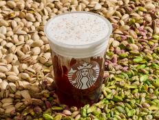 Pistachio Cream Cold Brew features 'silky pistachio cream cold foam and salted brown buttery sprinkles.'