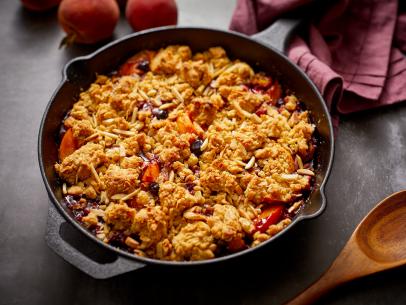 Close-up of Peach Berry Crisp, as seen on Mary Makes It Easy, Season 2.