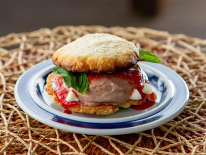 Eric Greenspan’s s Chocolate Ice Cream Burger With Sesame Seed Cookies, as seen on Guy's Ranch Kitchen Season 6.