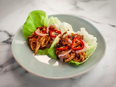 Close-up of BBQ Pulled Chicken, as seen on The Pioneer Woman, season 33.