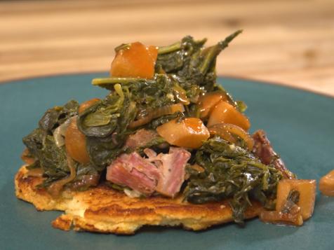 Braised Mustard and Turnip Greens with Caramelized Turnips  