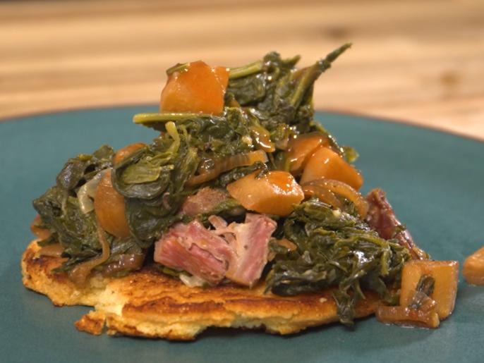 Braised Mustard and Turnip Greens with Caramelized Turnips Recipe