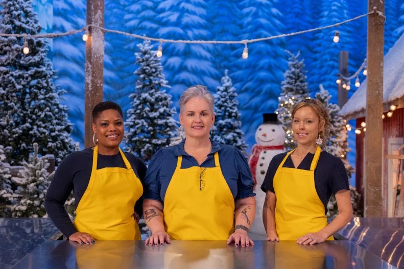 Ashley Marquez, Torie Eason, and Beverly Hansen on Holiday Wars, Season 5.