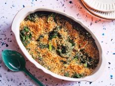Creamed kale meets Caesar salad in this beautiful gratin. It even has a panko topping and a generous sprinkle of Parmesan for a crispy crust to complement the creamy greens. Serve alongside your favorite main for a beautiful and flavorful side dish.