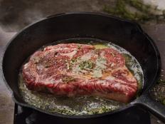 Pan Searing Beef Eye Rib Steak with Garlic, Butter and Thyme