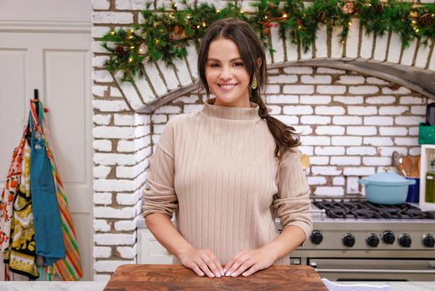 Host Selena Gomez, as seen on Selena + Chef: Home for the Holidays, Season 1.
