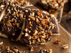 Homemade Chocolate English Toffee Topped with Nuts