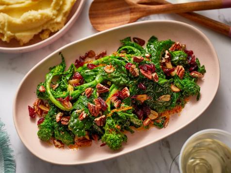 Sautéed Greens with Cranberry and Pecans
