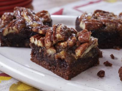 Sunny Anderson's "Adult" Pecan Pie Brownie Bars Beauty, as seen on The Kitchen, Season 35.
